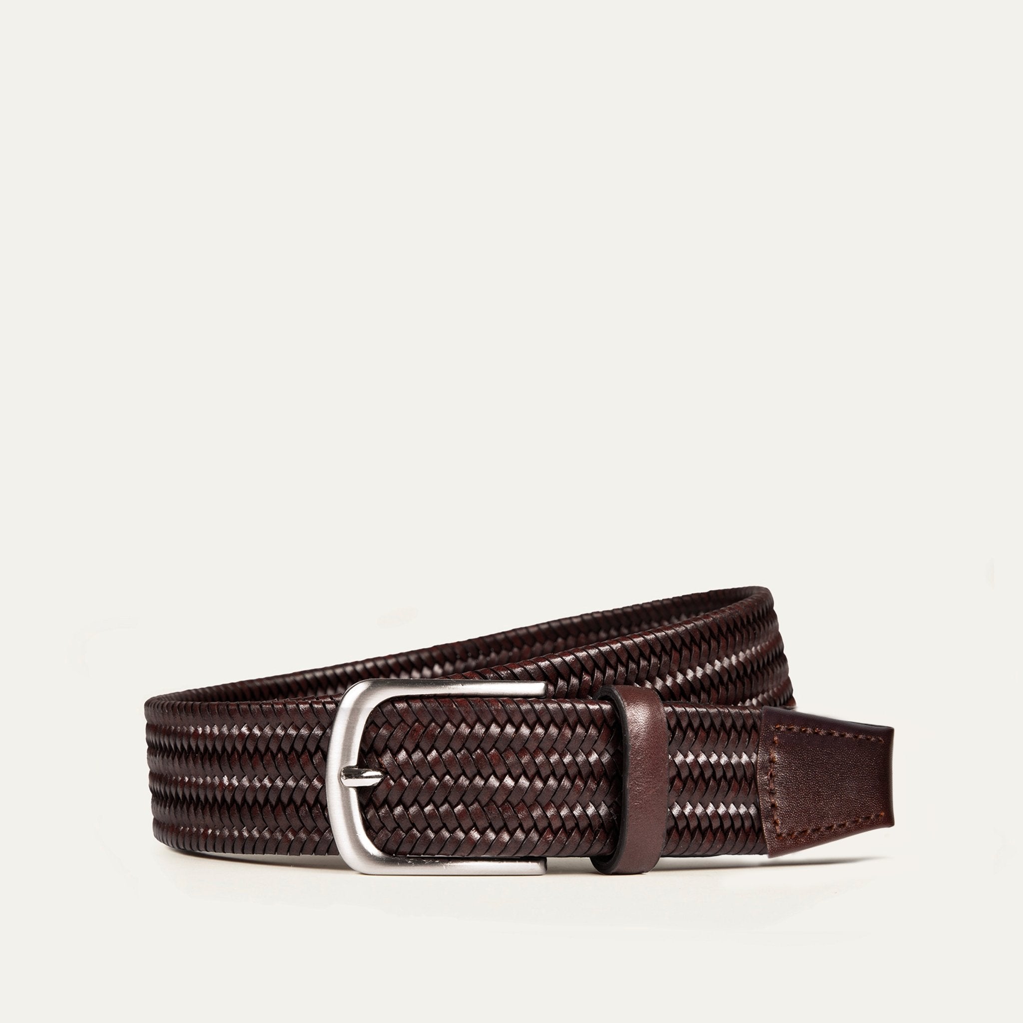 BRAIDED LEATHER STRETCH WOVEN BELT - Will Leather Goods